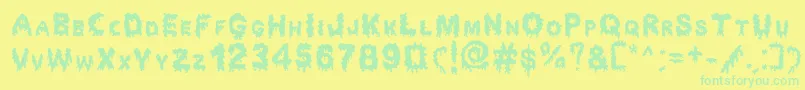 Dripping Horror Font – Green Fonts on Yellow Background