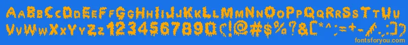 Dripping Horror Font – Orange Fonts on Blue Background