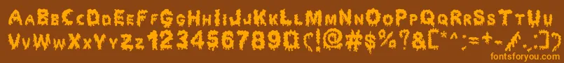 Dripping Horror Font – Orange Fonts on Brown Background