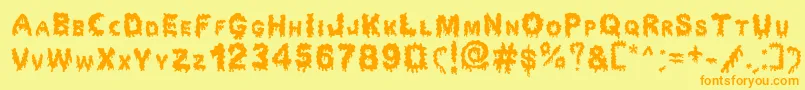 Dripping Horror Font – Orange Fonts on Yellow Background