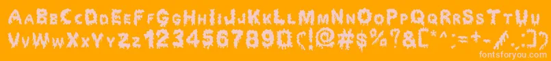 Dripping Horror Font – Pink Fonts on Orange Background