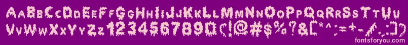 Dripping Horror Font – Pink Fonts on Purple Background