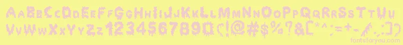 Dripping Horror Font – Pink Fonts on Yellow Background