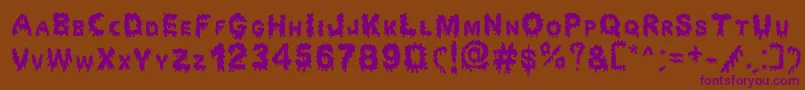 Dripping Horror Font – Purple Fonts on Brown Background
