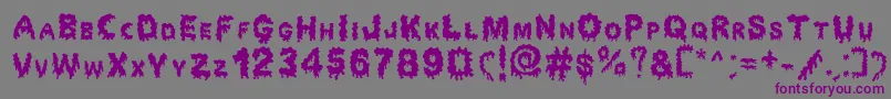 フォントDripping Horror – 紫色のフォント、灰色の背景