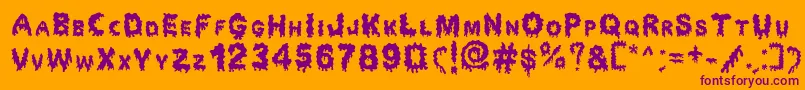 Dripping Horror Font – Purple Fonts on Orange Background