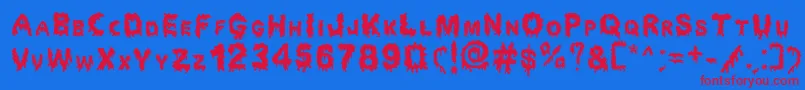 フォントDripping Horror – 赤い文字の青い背景
