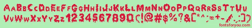 Dripping Horror Font – Red Fonts on Green Background