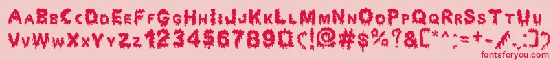 Dripping Horror Font – Red Fonts on Pink Background