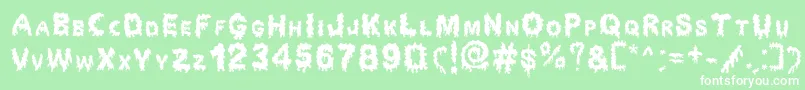 Dripping Horror Font – White Fonts on Green Background