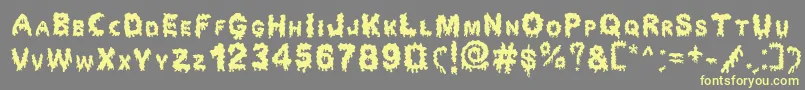 Dripping Horror Font – Yellow Fonts on Gray Background