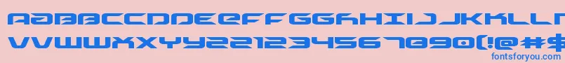 drive Font – Blue Fonts on Pink Background