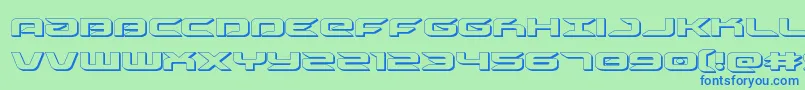 drive3d Font – Blue Fonts on Green Background