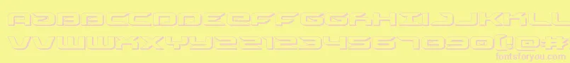 Fonte drive3d – fontes rosa em um fundo amarelo