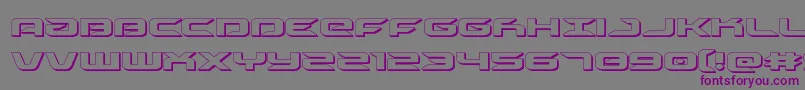フォントdrive3d – 紫色のフォント、灰色の背景