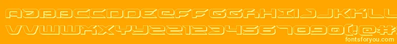 drive3d Font – Yellow Fonts on Orange Background