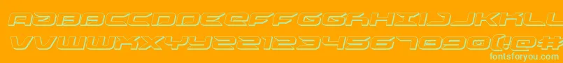 drive3dital Font – Green Fonts on Orange Background