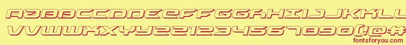 フォントdrive3dital – 赤い文字の黄色い背景