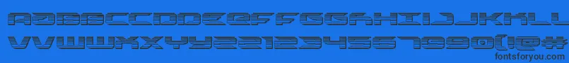 drivechrome Font – Black Fonts on Blue Background