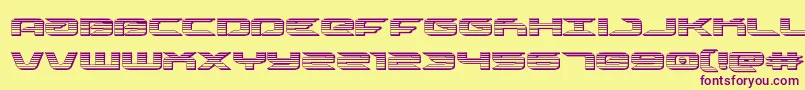 drivechrome Font – Purple Fonts on Yellow Background