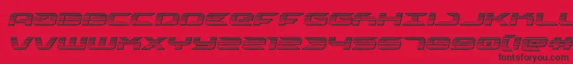 drivechromeital-Schriftart – Schwarze Schriften auf rotem Hintergrund