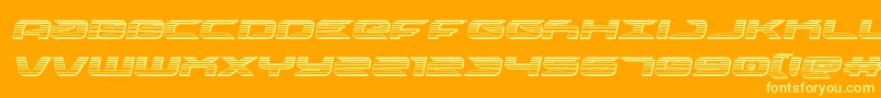 drivechromeital Font – Yellow Fonts on Orange Background