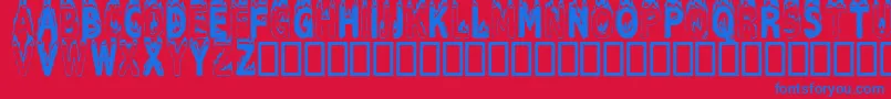 Plastic Font – Blue Fonts on Red Background