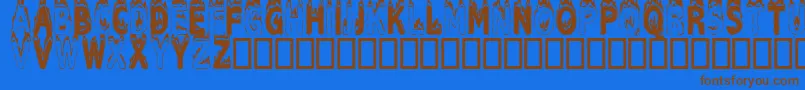 Plastic Font – Brown Fonts on Blue Background