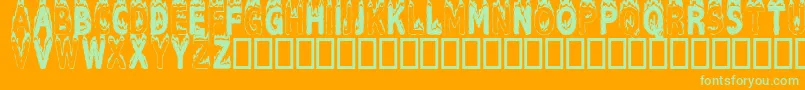 Plastic-Schriftart – Grüne Schriften auf orangefarbenem Hintergrund