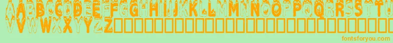 Plastic Font – Orange Fonts on Green Background