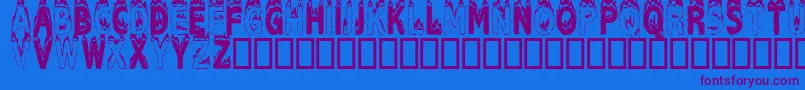 Plastic Font – Purple Fonts on Blue Background