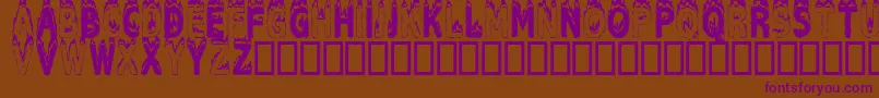 Plastic Font – Purple Fonts on Brown Background