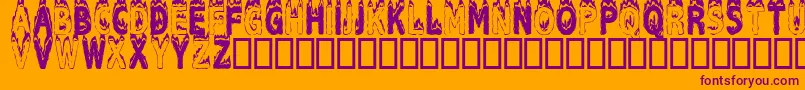 Plastic Font – Purple Fonts on Orange Background