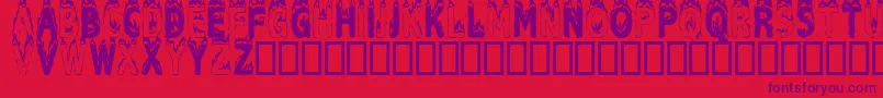 Plastic Font – Purple Fonts on Red Background