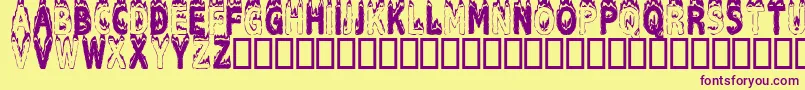 Plastic Font – Purple Fonts on Yellow Background