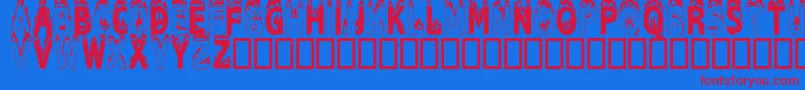 Plastic Font – Red Fonts on Blue Background