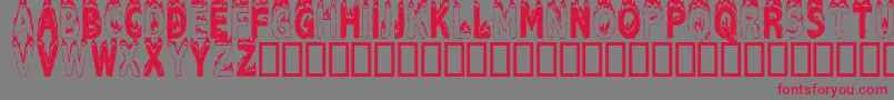 Plastic-Schriftart – Rote Schriften auf grauem Hintergrund