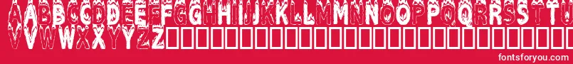 Plastic Font – White Fonts on Red Background