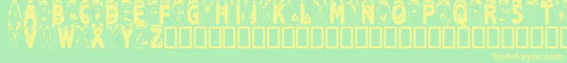 Plastic Font – Yellow Fonts on Green Background