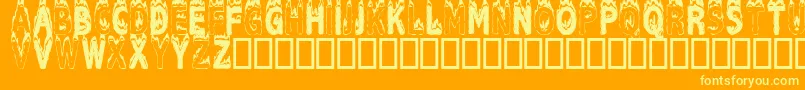 Plastic Font – Yellow Fonts on Orange Background