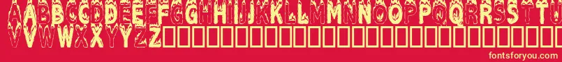Plastic Font – Yellow Fonts on Red Background
