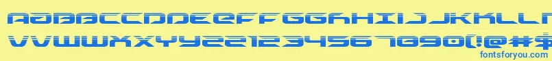 drivehalf Font – Blue Fonts on Yellow Background