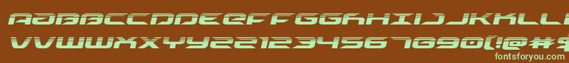 drivehalfital-fontti – vihreät fontit ruskealla taustalla