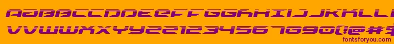 drivehalfital-fontti – violetit fontit oranssilla taustalla