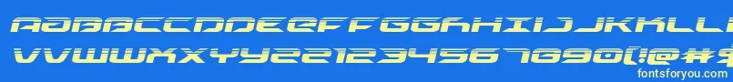 drivehalfital Font – Yellow Fonts on Blue Background