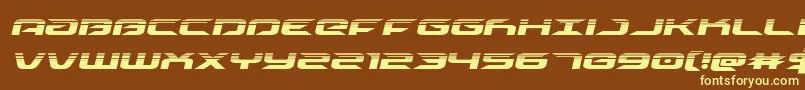 drivehalfital-fontti – keltaiset fontit ruskealla taustalla
