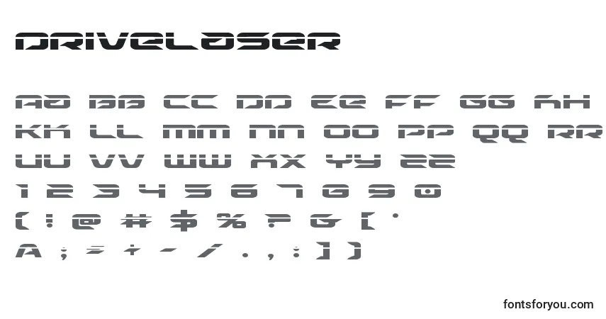 Шрифт Drivelaser (125505) – алфавит, цифры, специальные символы