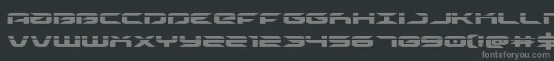 drivelaser-Schriftart – Graue Schriften auf schwarzem Hintergrund