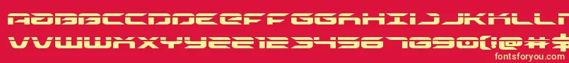 フォントdrivelaser – 黄色の文字、赤い背景