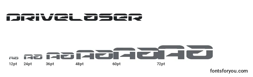 Größen der Schriftart Drivelaser (125505)